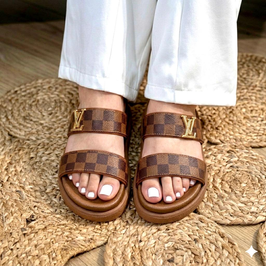 🖤 Sandalia Importada Estilo Louis Vuitton | Lujo Exclusivo ✨